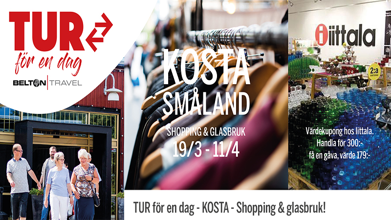 TUR för en dag - KOSTA - Shopping & glasbruk